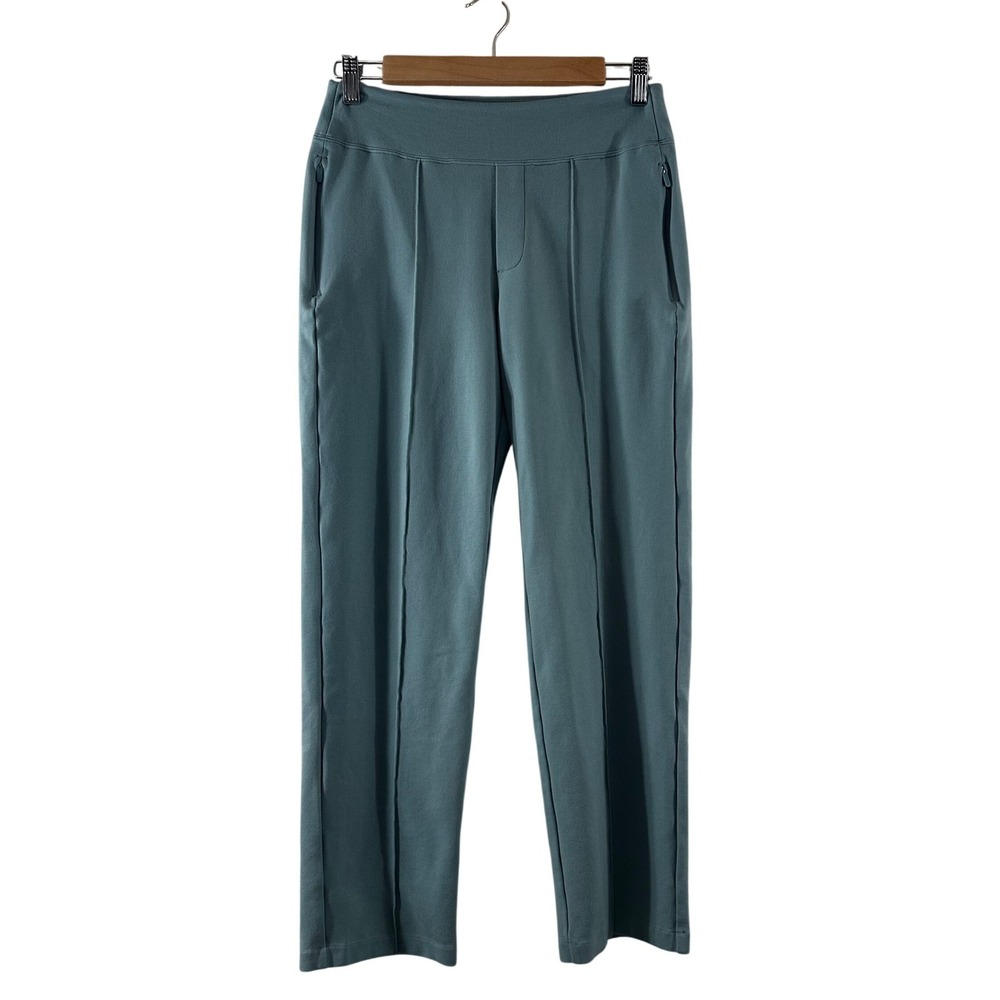 Athleta Eastbound Straight Pant Teal Blue Green Tencel Lyocell Size 6 High Rise